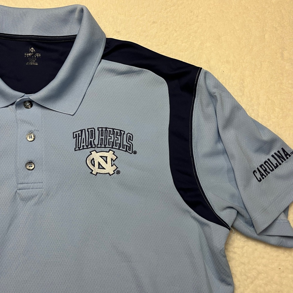 Knights Apparel Polo Mens 2XL Blue UNC Tar Heels Carolina Performance Shirt NCAA